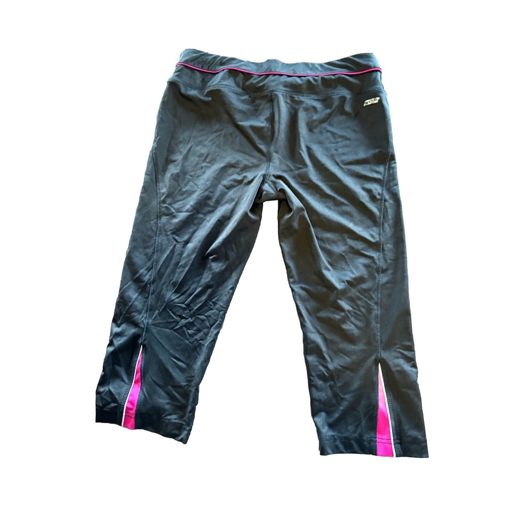 Danskin‎ Now Capri Leggings Womens M Black Pink Good Fitted Workout Pants